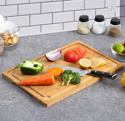 Bamboo Cutting Boards for Kitchen with Juice Groove