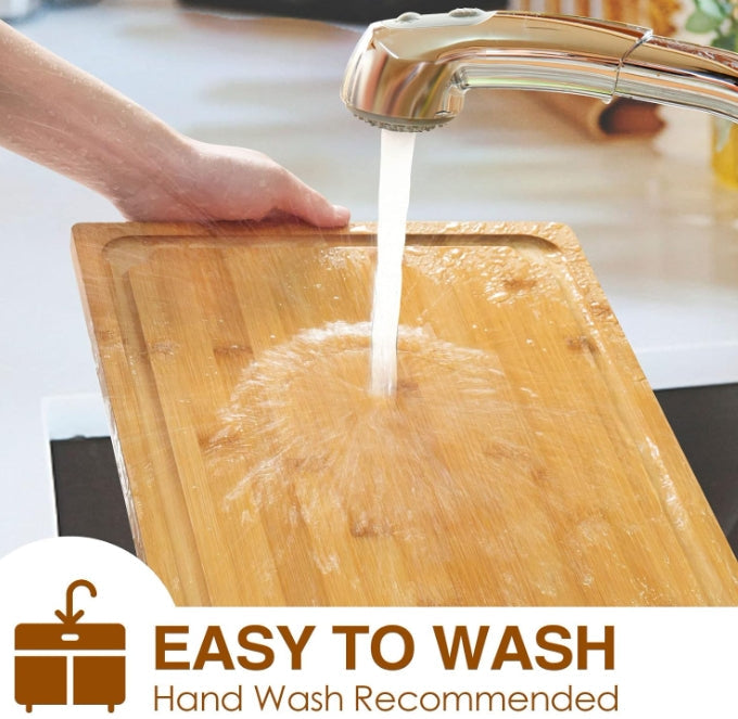 Bamboo Cutting Boards for Kitchen with Juice Groove