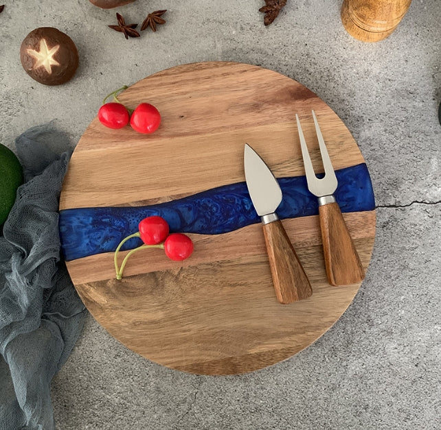Wood Round Resin Cutting Board for Kitchen