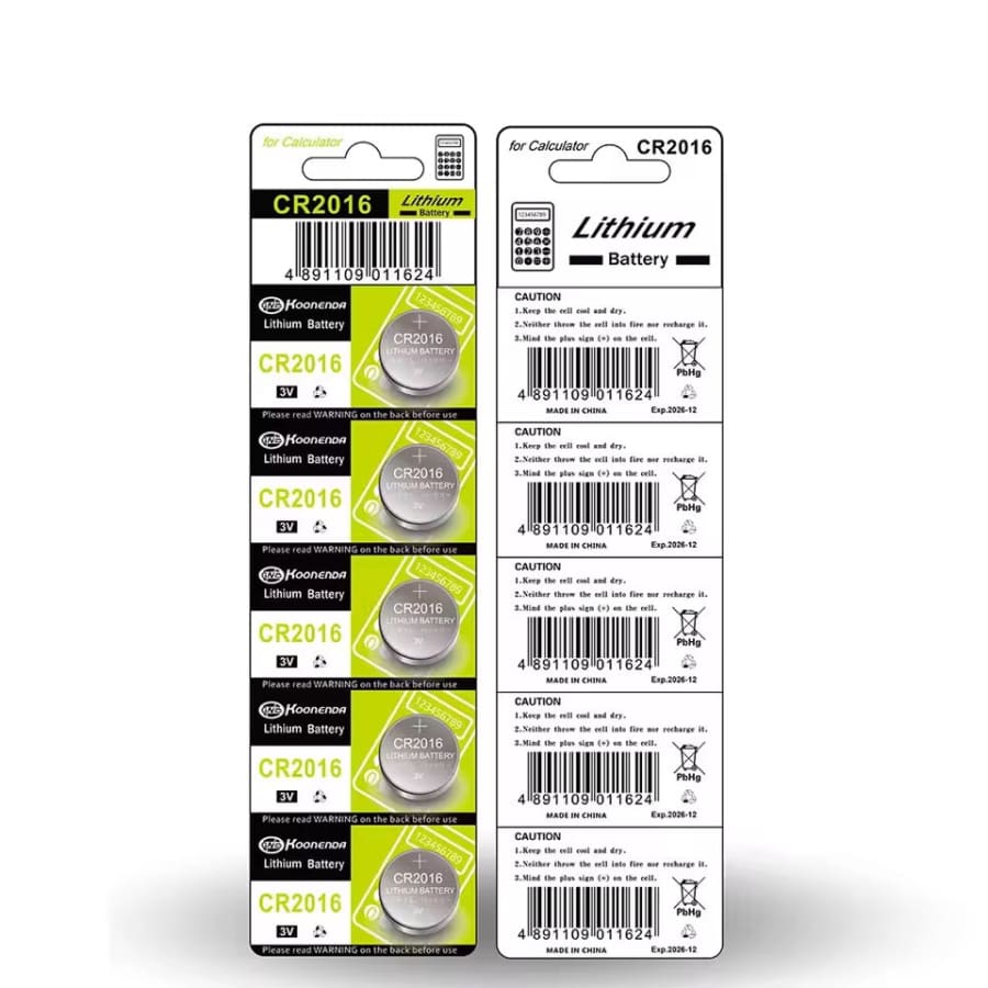 Watch Batteries for Koonenda CR2016 (5 Pack)