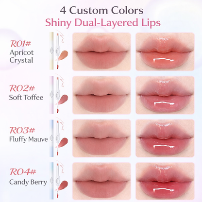 Flortte Rainbow Bubbles Series Dual-Ended Lip Liner & Lip Gloss Pencil