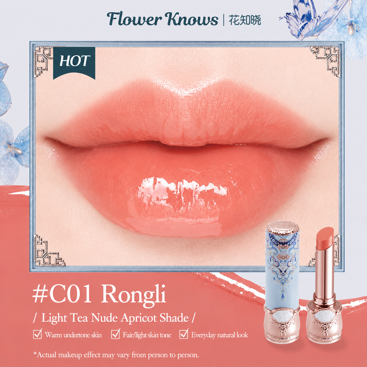 Flower Knows Butterfly Cloud Collar Glossy Lipsticks