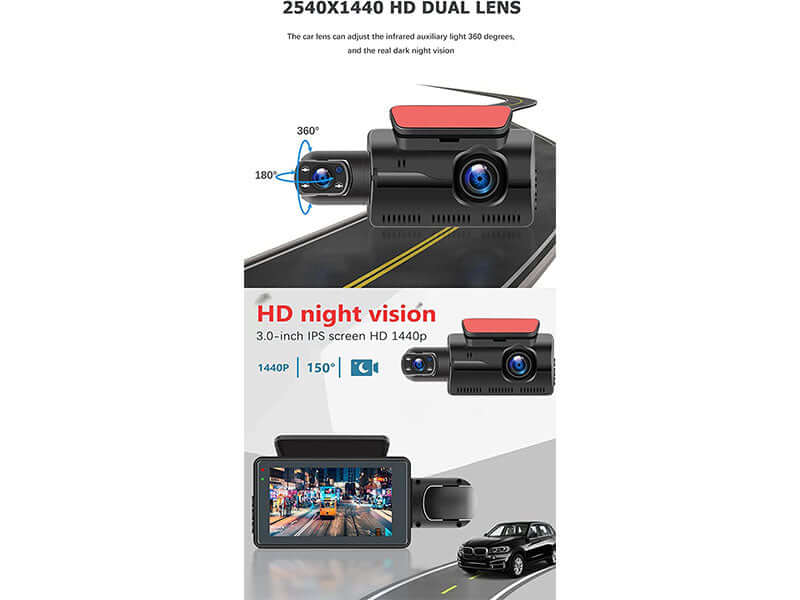 Car dash cam with screen