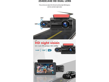 Car dash cam with screen