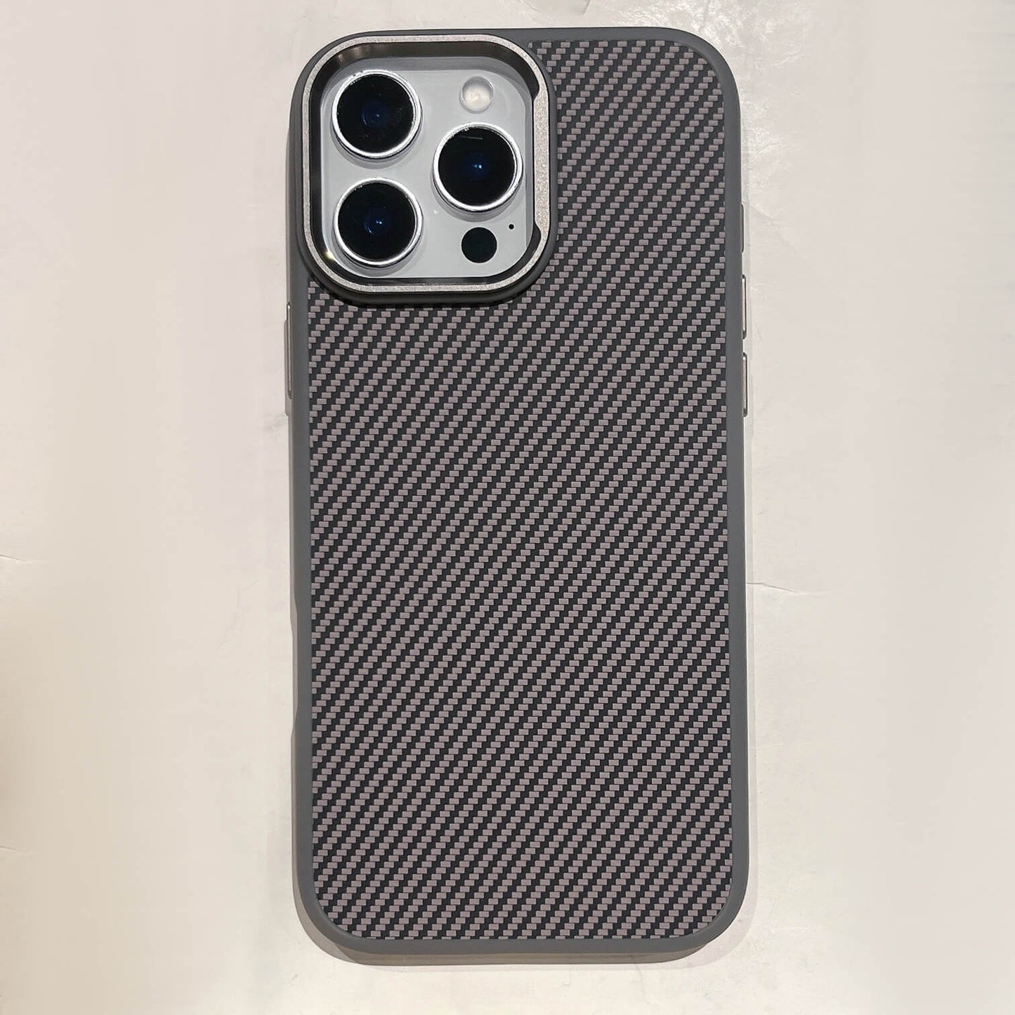 Carbide Series Carbon Fibre Magnetic Anti-Fingerprint Compatible with iPhone 14 Pro Case