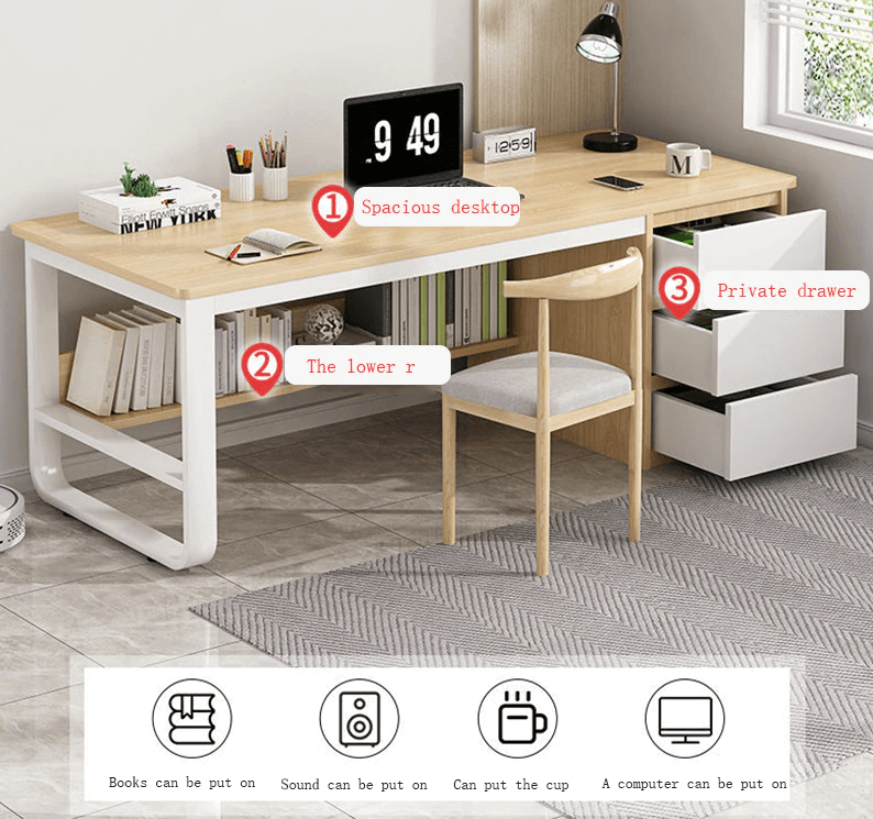 Computer Desk 120cm with 3 Drawers