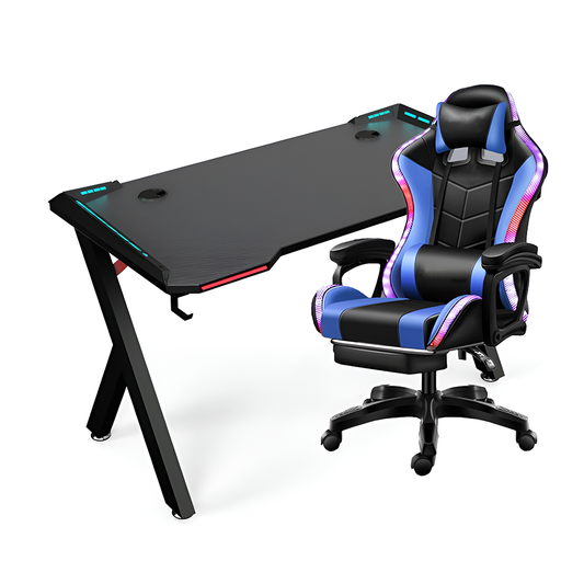 Gaming Chair with Desk – RGB Gaming Chair Combo with Gaming Desk Table