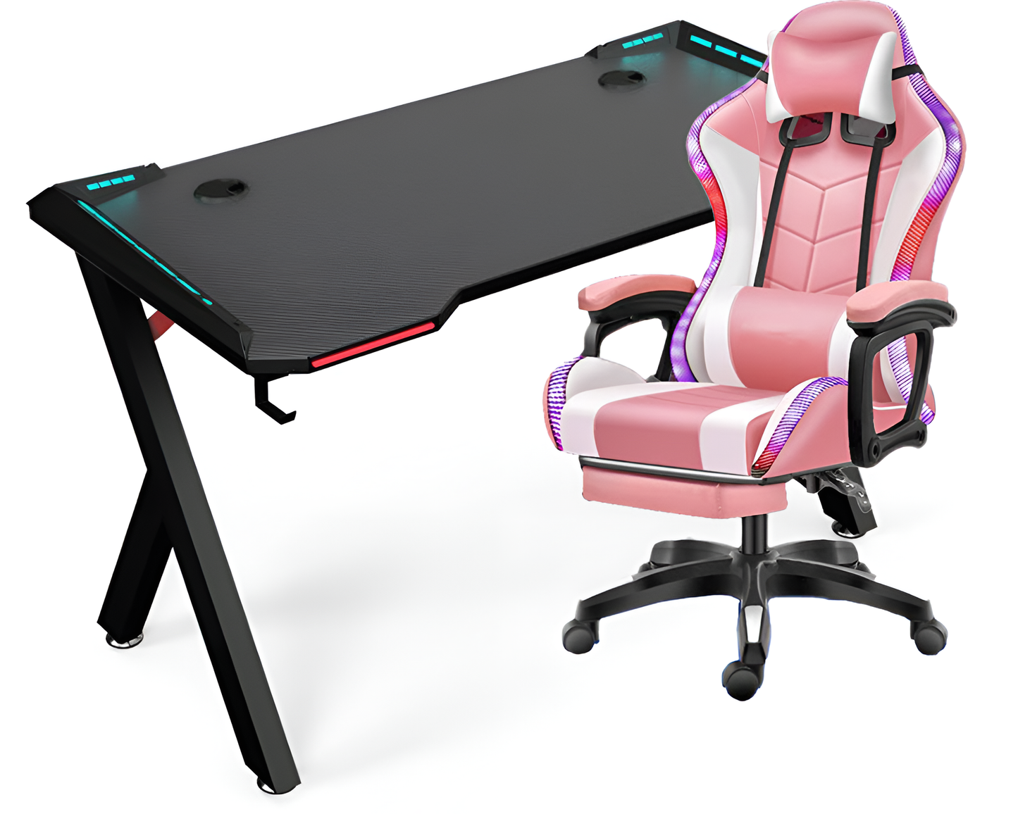 Gaming Chair with Desk – RGB Gaming Chair Combo with Gaming Desk Table