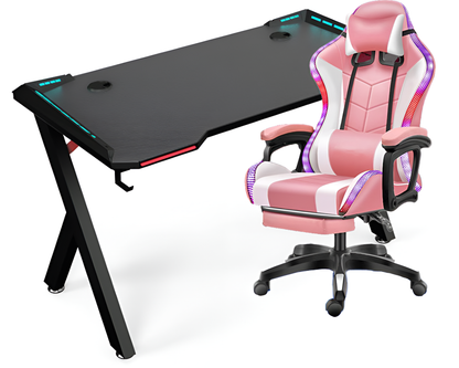 Gaming Chair with Desk – RGB Gaming Chair Combo with Gaming Desk Table