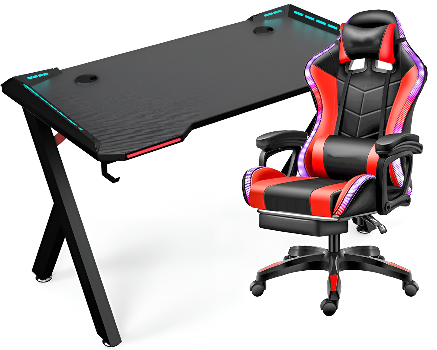 Gaming Chair with Desk – RGB Gaming Chair Combo with Gaming Desk Table