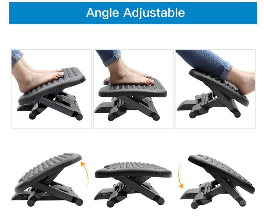 Adjustable Tilting Footrest Under Desk Ergonomic Office Foot Rest - The Shopsite