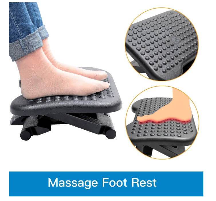 Adjustable Tilting Footrest Under Desk Ergonomic Office Foot Rest - The Shopsite