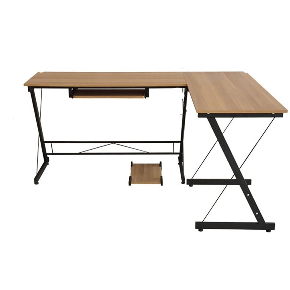 L-Shape Corner Computer Desk - Keyboard Tray - The Shopsite