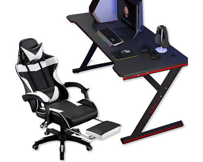 gaming desk with metal frame