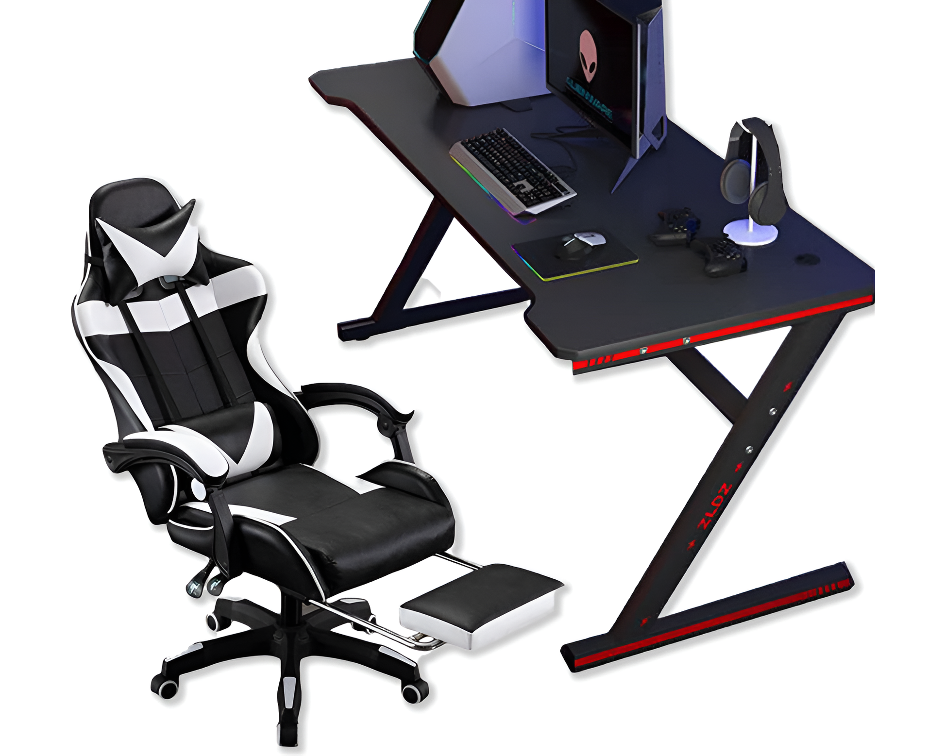 gaming desk with metal frame