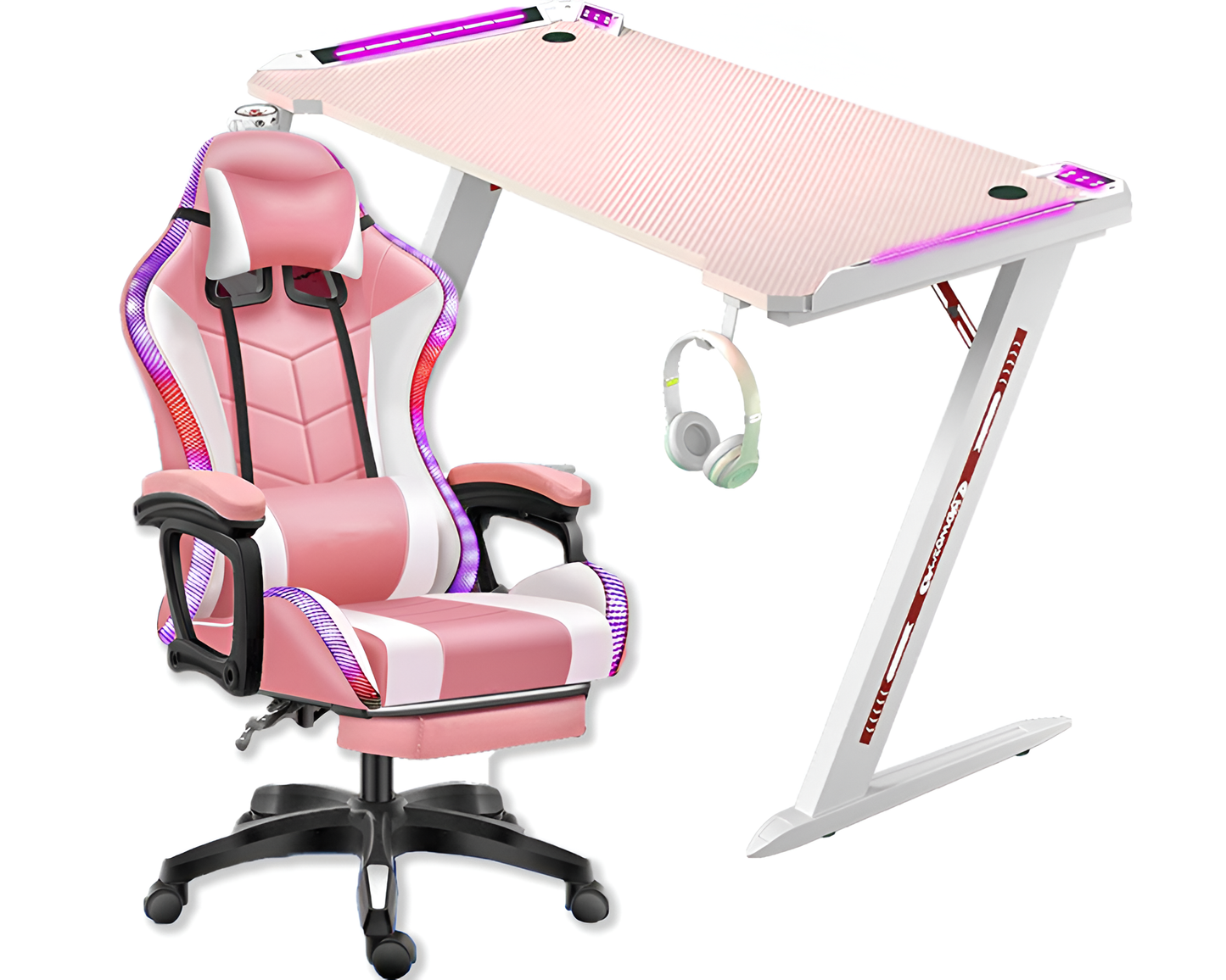 Gaming Chair with Desk – RGB Gaming Chair Combo with Gaming Desk Table