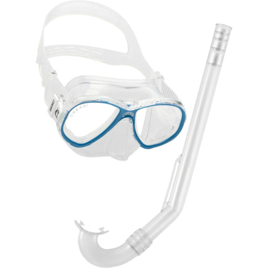 Premium Cressi Kids Snorkeling Set Clear/Blue