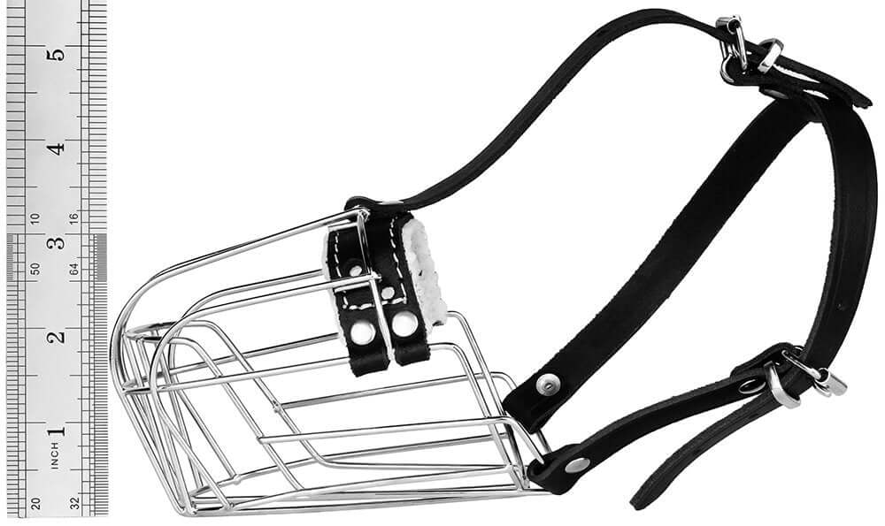 Dog Muzzle Dog Muzzle Wire Basket Amstaff Pit Bull Metal Mask Adjustable Leather Straps - The Shopsite