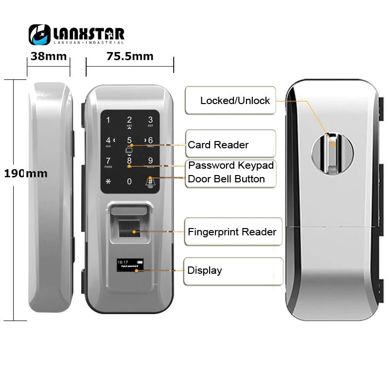 easy install glass door lock