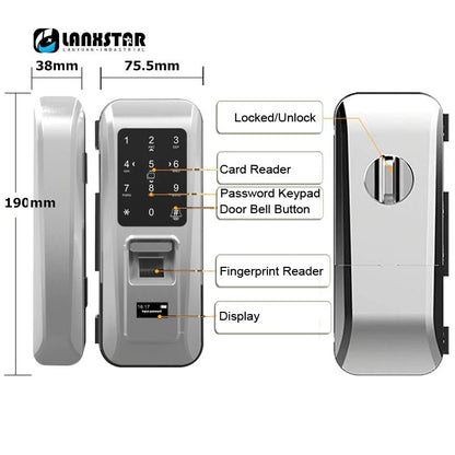 easy install glass door lock