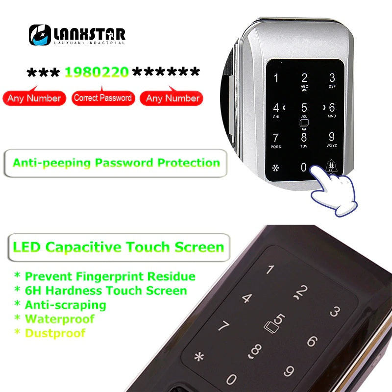modern glass door lock