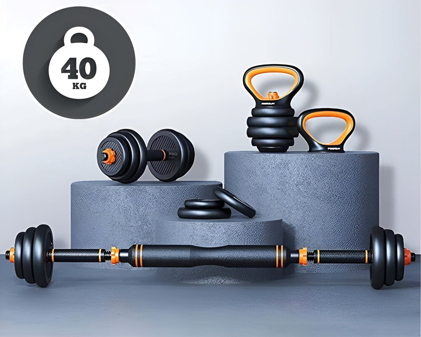 6-in-1 Adjustable Dumbbells Barbell Set (40Kg)