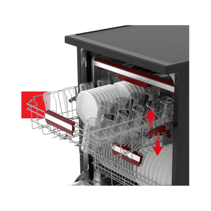 Toshiba 15 Place Settings Freestanding Dishwasher With UV Light & Auto Open with 3-year Warranty