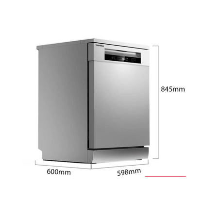 Toshiba 15 Place Settings Freestanding Dishwasher with Auto Open Function