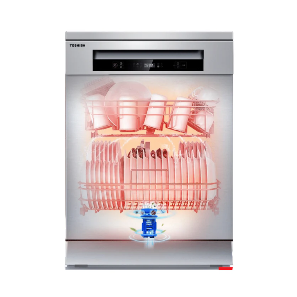 Toshiba 15 Place Settings Freestanding Dishwasher with Auto Open Function