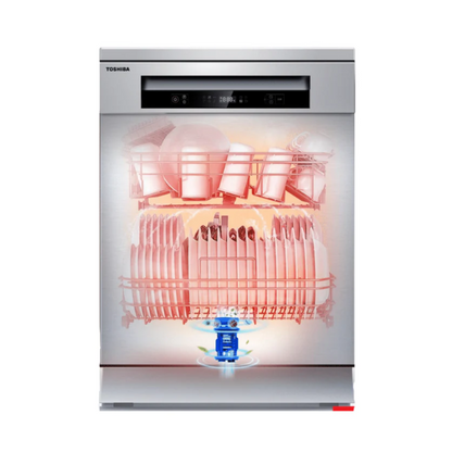 Toshiba 15 Place Settings Freestanding Dishwasher with Auto Open Function