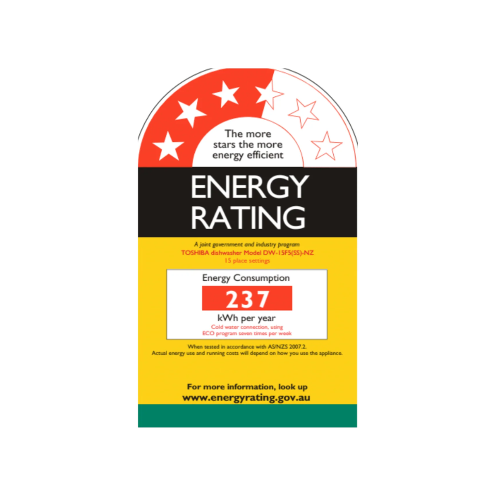 Toshiba 15 Place Settings Freestanding Dishwasher with Auto Open Function