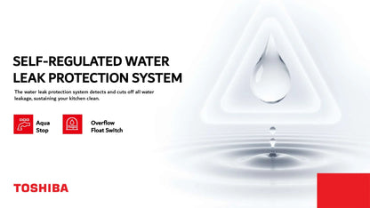 Toshiba 15 Place Settings Freestanding Dishwasher with Auto Open Function