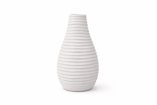 Frankly Cotton Minimalist Ribbed Ceramic Vase