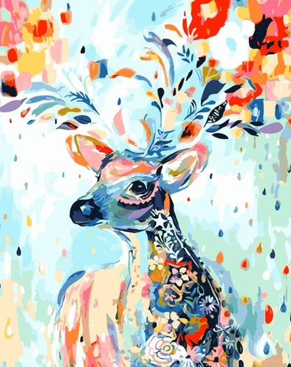 Adult Paint by Number Kit on Canvas  40x50 cm (with wooden frame) Deer