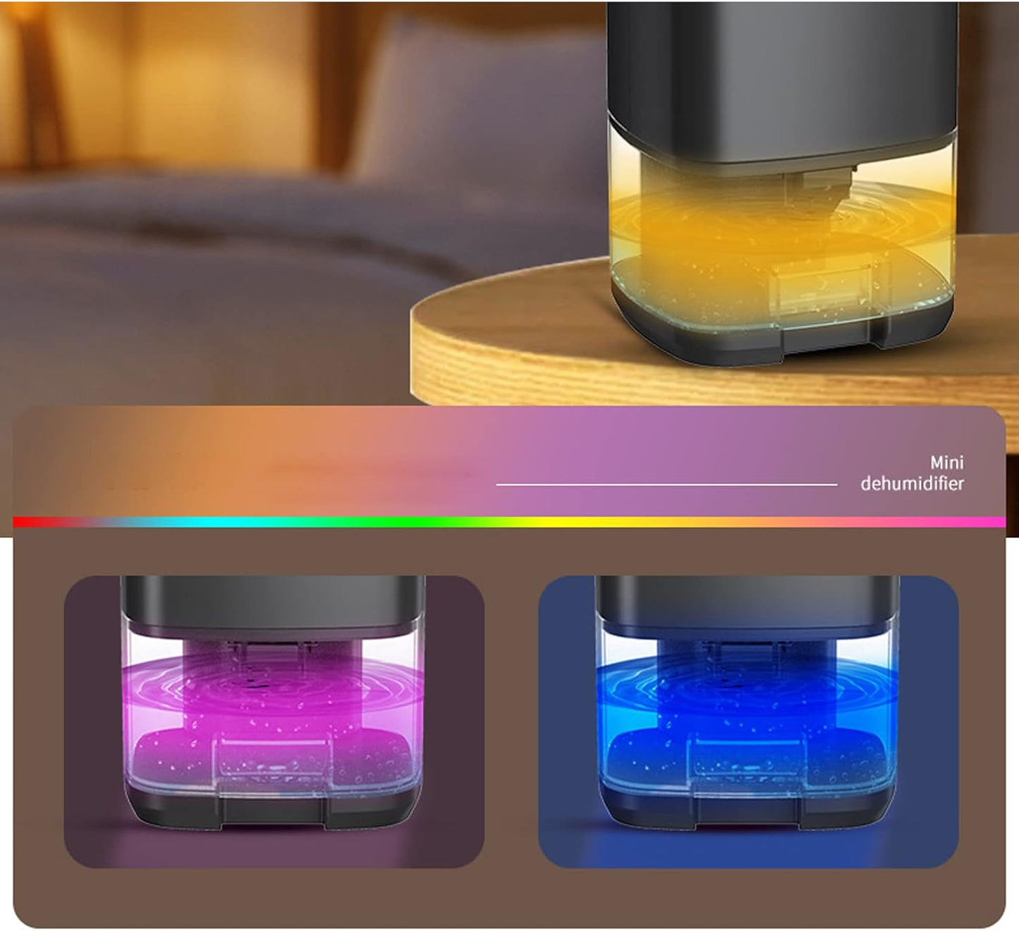 Mini Dehumidifier 1000mL Portable Black