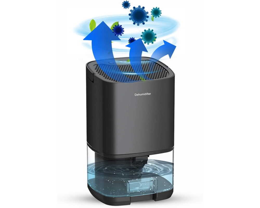 Mini Dehumidifier 1000mL Portable Black