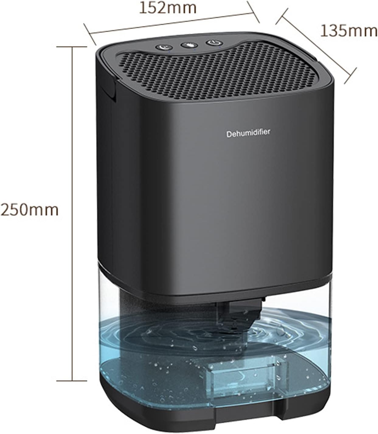 Mini Dehumidifier 1000mL Portable Black