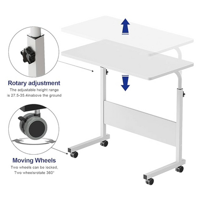Portable Laptop Desk Adjustable Study Office Table (White)