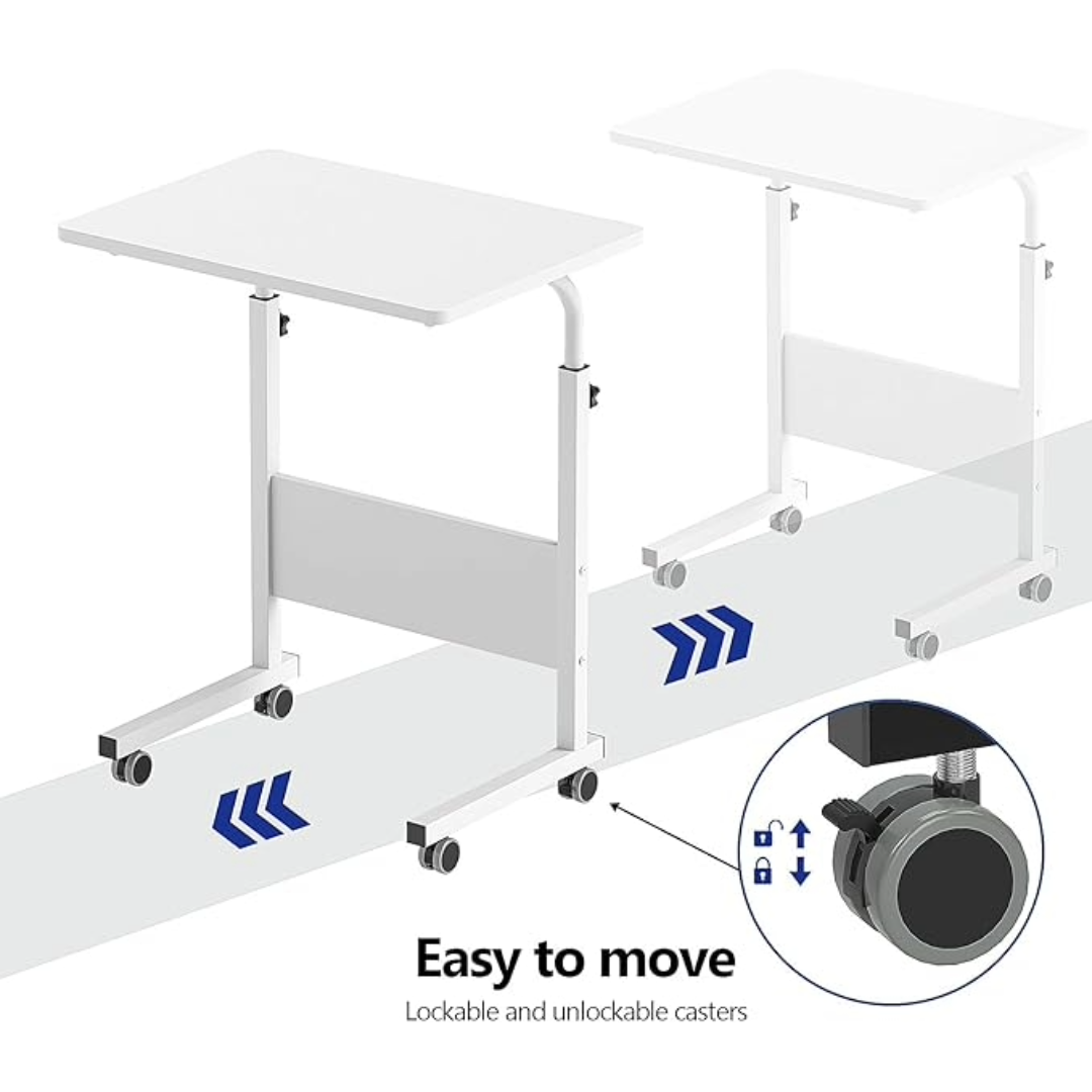 Portable Laptop Desk Adjustable Study Office Table (White)