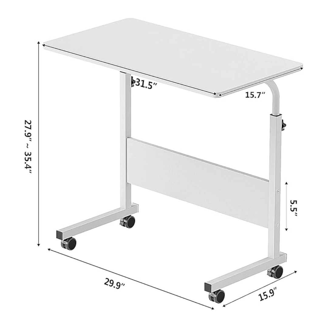 Portable Laptop Desk Adjustable Study Office Table (White)