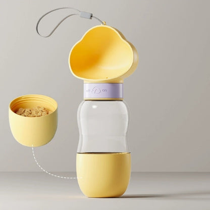 Pet Water Bottle Dispenser with Food Container Leak Proof Pet Drinking Bottle P