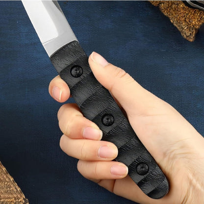 2 pcs Japanese Tanto Fixed Blade Outdoor Camping Knife with Leather Sheath