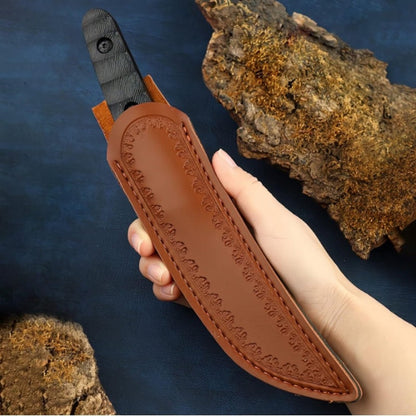 2 pcs Japanese Tanto Fixed Blade Outdoor Camping Knife with Leather Sheath