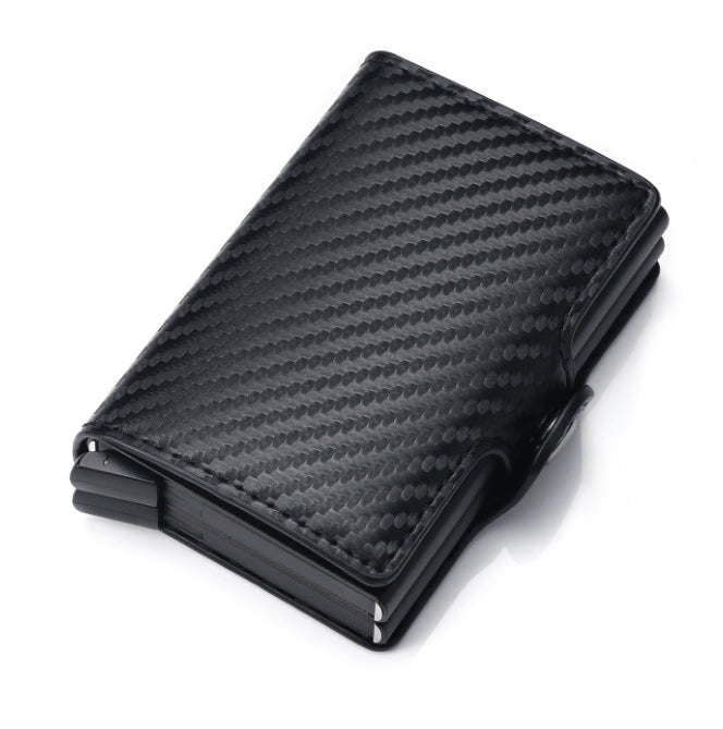 Double-Layer Aluminum Alloy Anti-Theft Brush Metal Card Holder