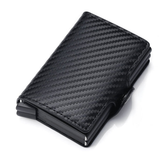 Double-Layer Aluminum Alloy Anti-Theft Brush Metal Card Holder