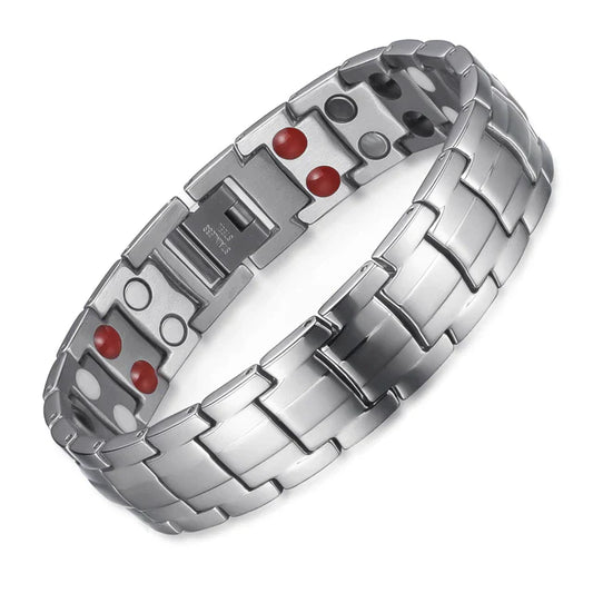Silver Double Row Bio Elements Energy Germanium Bracelet