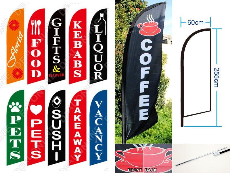 'VACANCY' 3.4m Ground Drill/SET Commercial Feather Banner Flag