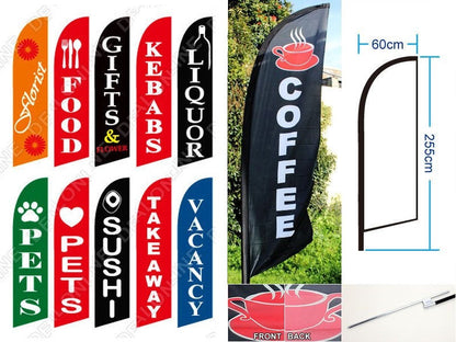 'VACANCY' 3.4m Ground Drill/SET Commercial Feather Banner Flag