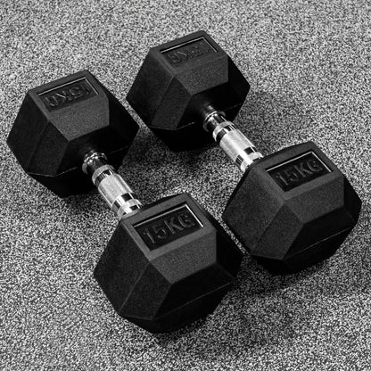 Dumbbell Set - 2 x 15kg Hex Weights