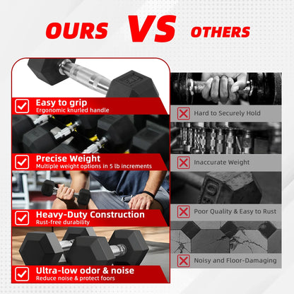 Dumbbell Set - 2 x 10kg Hex Weights